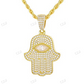 Iced Out Diamond Moissanite Hamsa Hand Pendant hip hop jewelry CustomDiamJewel