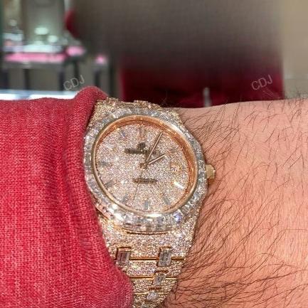 Hip Hop Iced Out Bust Down Lab Grown Diamond Watch hip hop jewelry CustomDiamJewel   