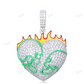 Helloice Iced Flame Skull Luminous Heart Pendant hip hop jewelry CustomDiamJewel