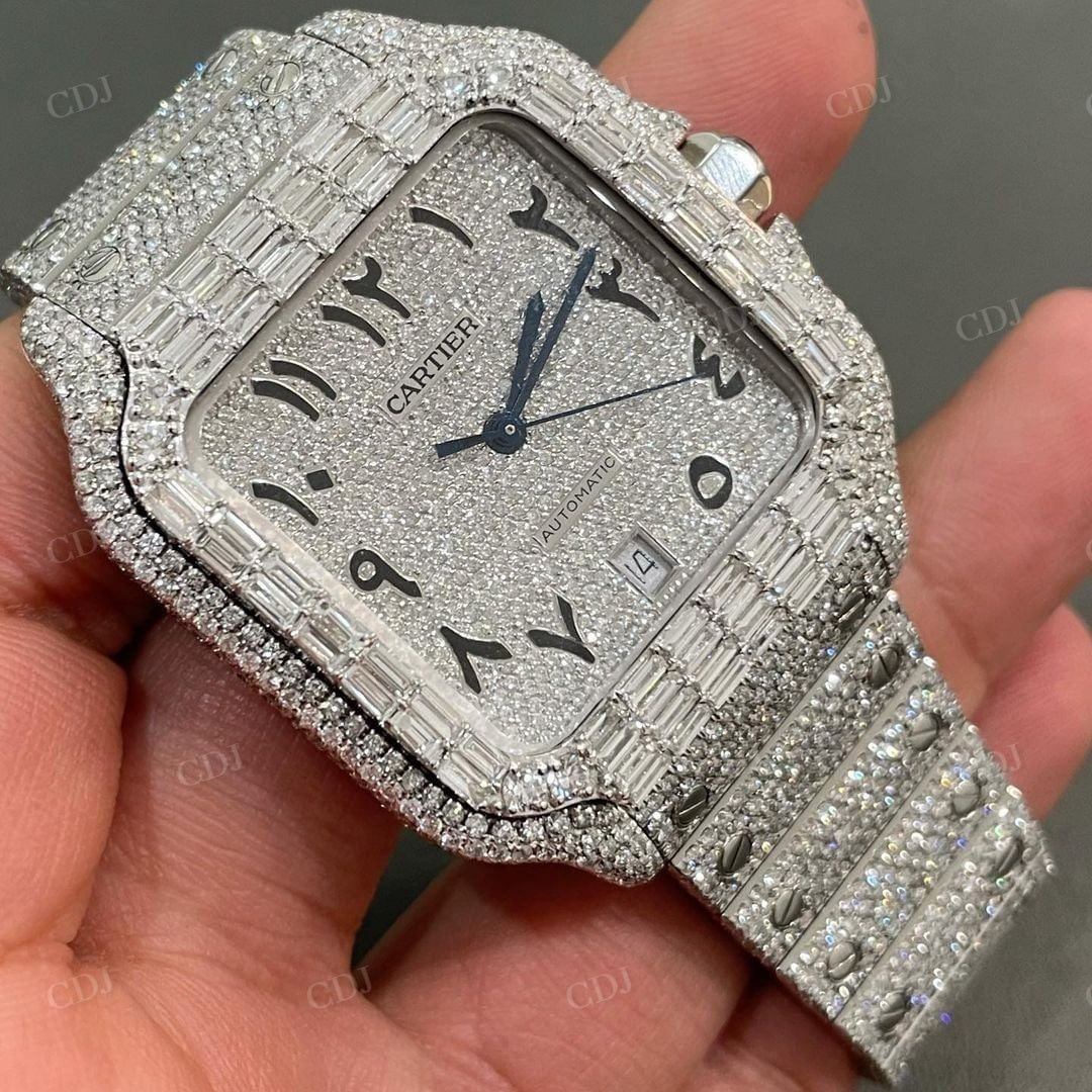 Round and Bugatte Diamond Hip Hop Cartier Watch  customdiamjewel   