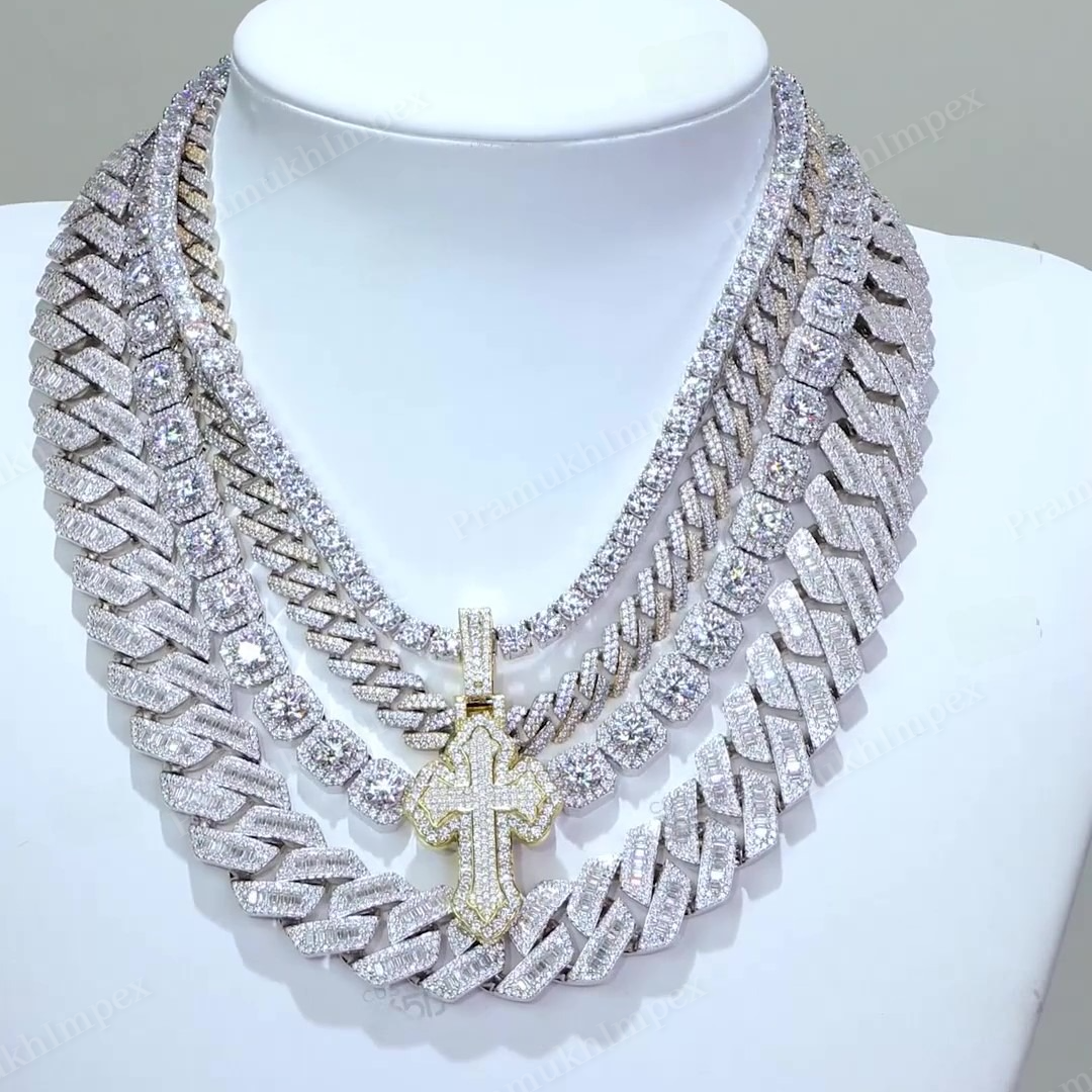 Hip Hop Iced Out VVS Diamond Chain Necklace hip hop jewelry CustomDiamJewel   