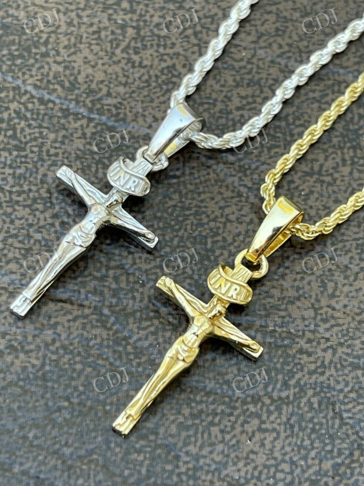 Small Plain Gold Cross Jesus Crucifix Pendant  customdiamjewel   