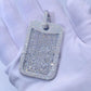 Hip Hop Iced Out Baguette Cut Diamond Dog Tag Pendant  customdiamjewel   