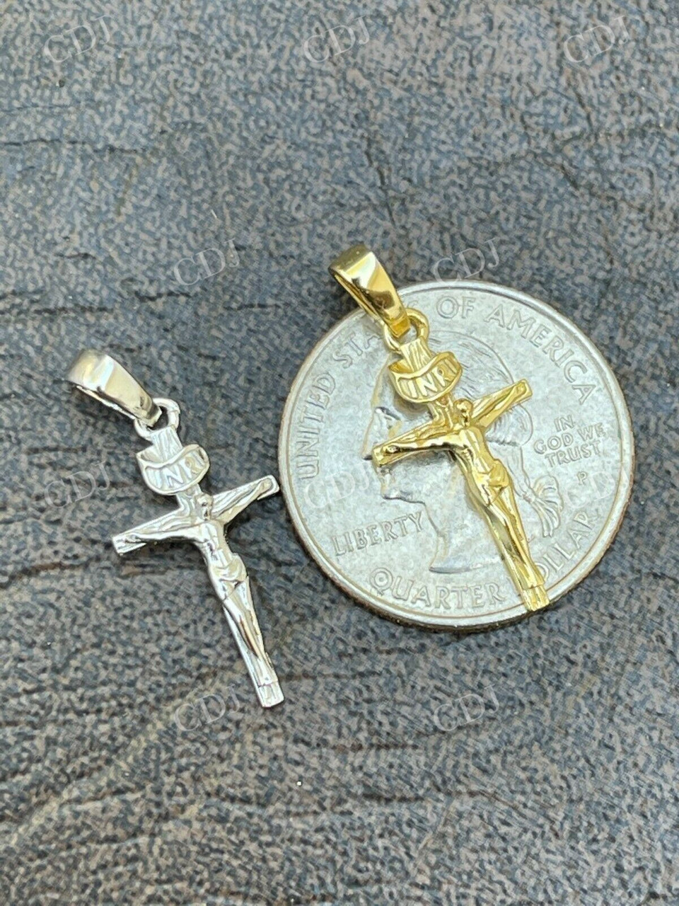 Small Plain Gold Cross Jesus Crucifix Pendant  customdiamjewel   