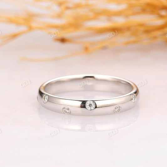 0.22CTW Flush Set Round Cut Diamond Wedding Band  customdiamjewel 10KT White Gold VVS-EF