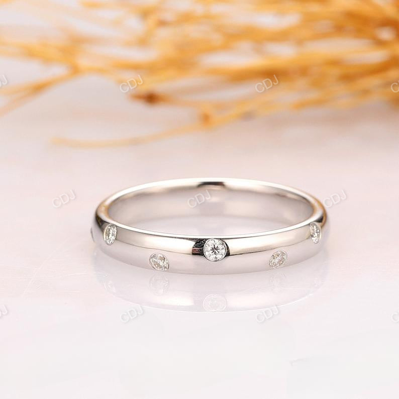 0.22CTW Flush Set Round Cut Diamond Wedding Band  customdiamjewel   