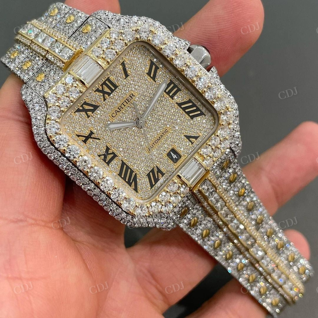 Cartier Custom Hip Hop Diamond Watch  customdiamjewel   