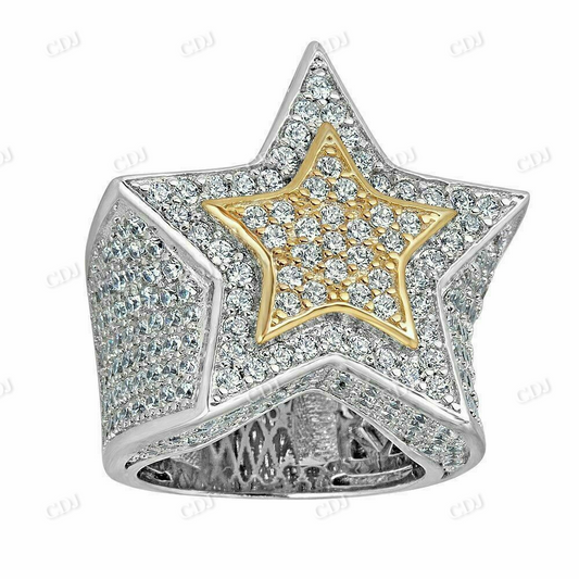 Star Moissanite Hip Hop Ring  customdiamjewel   