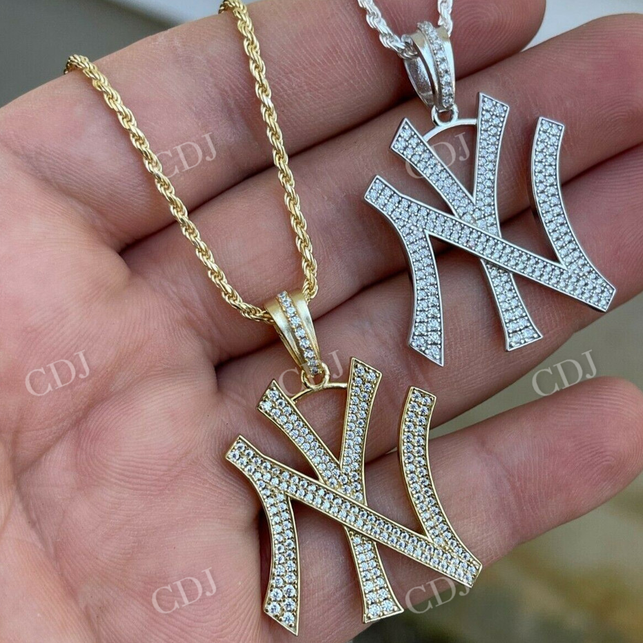 Iced Diamond Hip Hop New York Pendant  customdiamjewel   