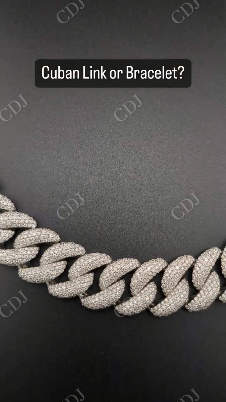 Full Iced Out Cuban Link Bracelet hip hop jewelry CustomDiamJewel   