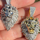 Mens 925 Silver Gold Iced Diamond Rasta Lion Crown Africa Pendant  customdiamjewel   