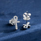 Moissanite Cross Iced Out Stud Earrings  CustomDiamJewel   