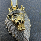 Mens 925 Silver Gold Iced Diamond Rasta Lion Crown Africa Pendant  customdiamjewel   