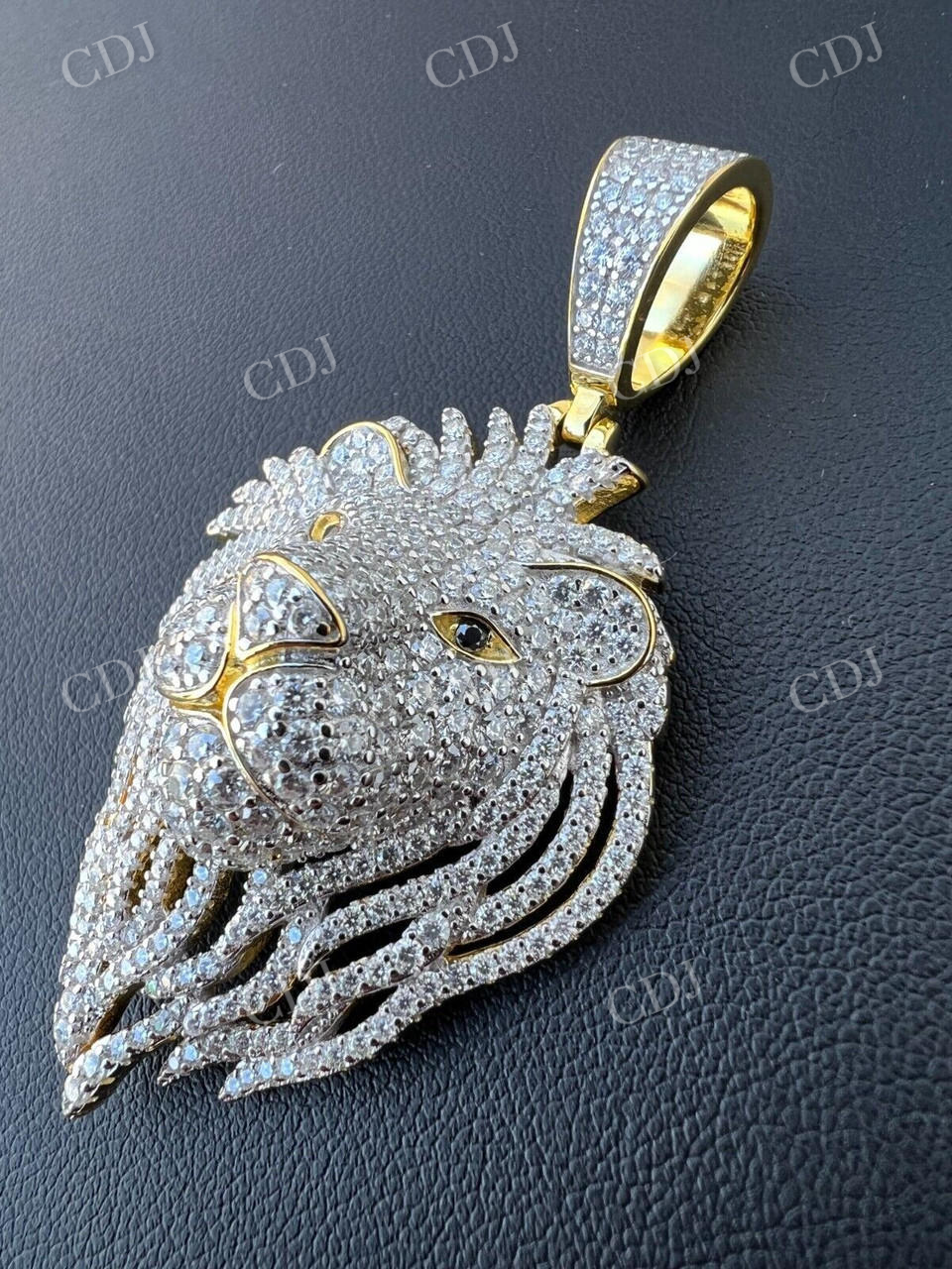 Gold Iced Lion King Mens Hiphop Pendant  customdiamjewel   