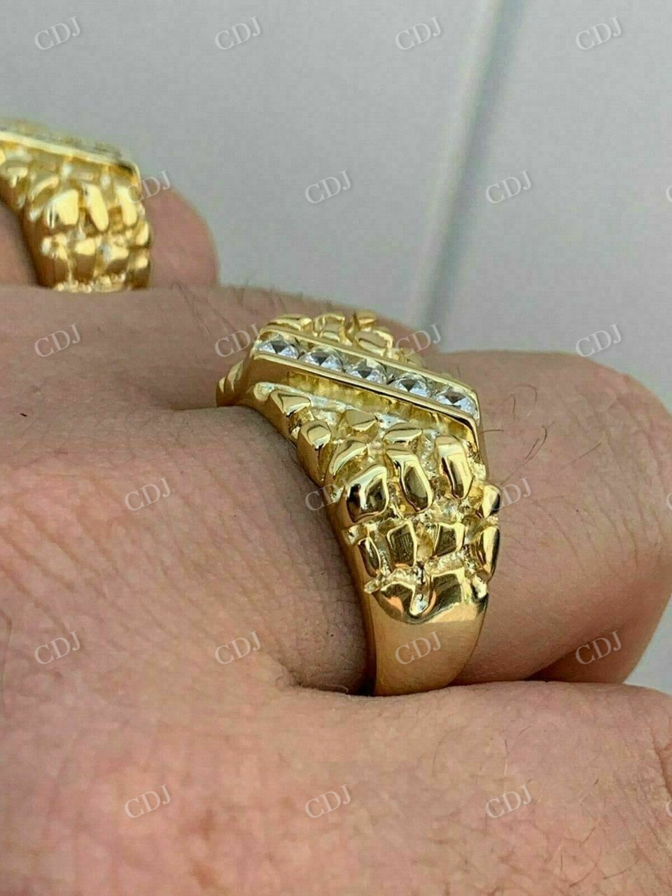 Men's Diamond Nugget Ring  customdiamjewel   