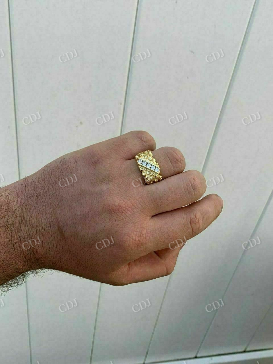 Men's Diamond Nugget Ring  customdiamjewel   