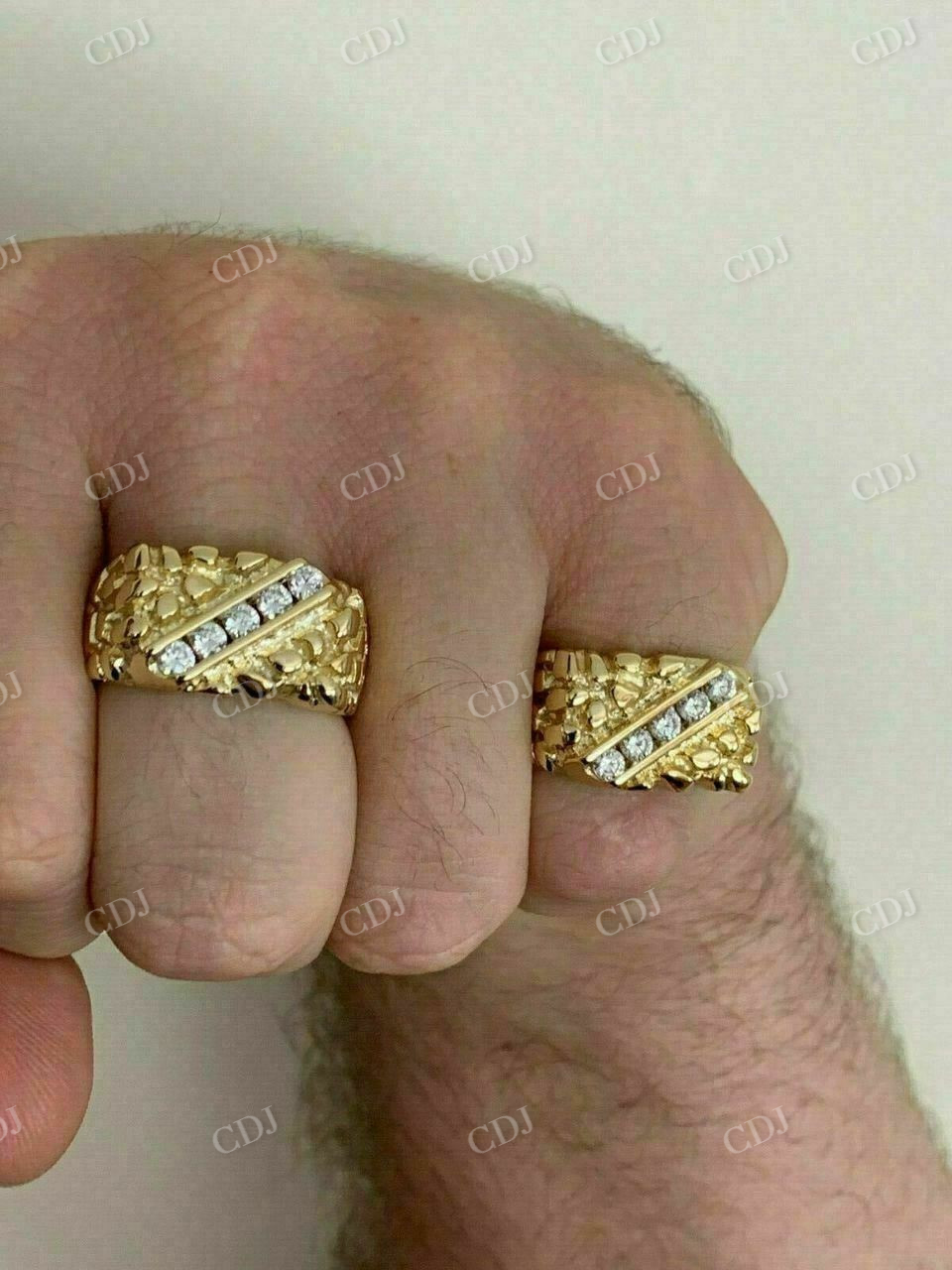 Men's Diamond Nugget Ring  customdiamjewel   