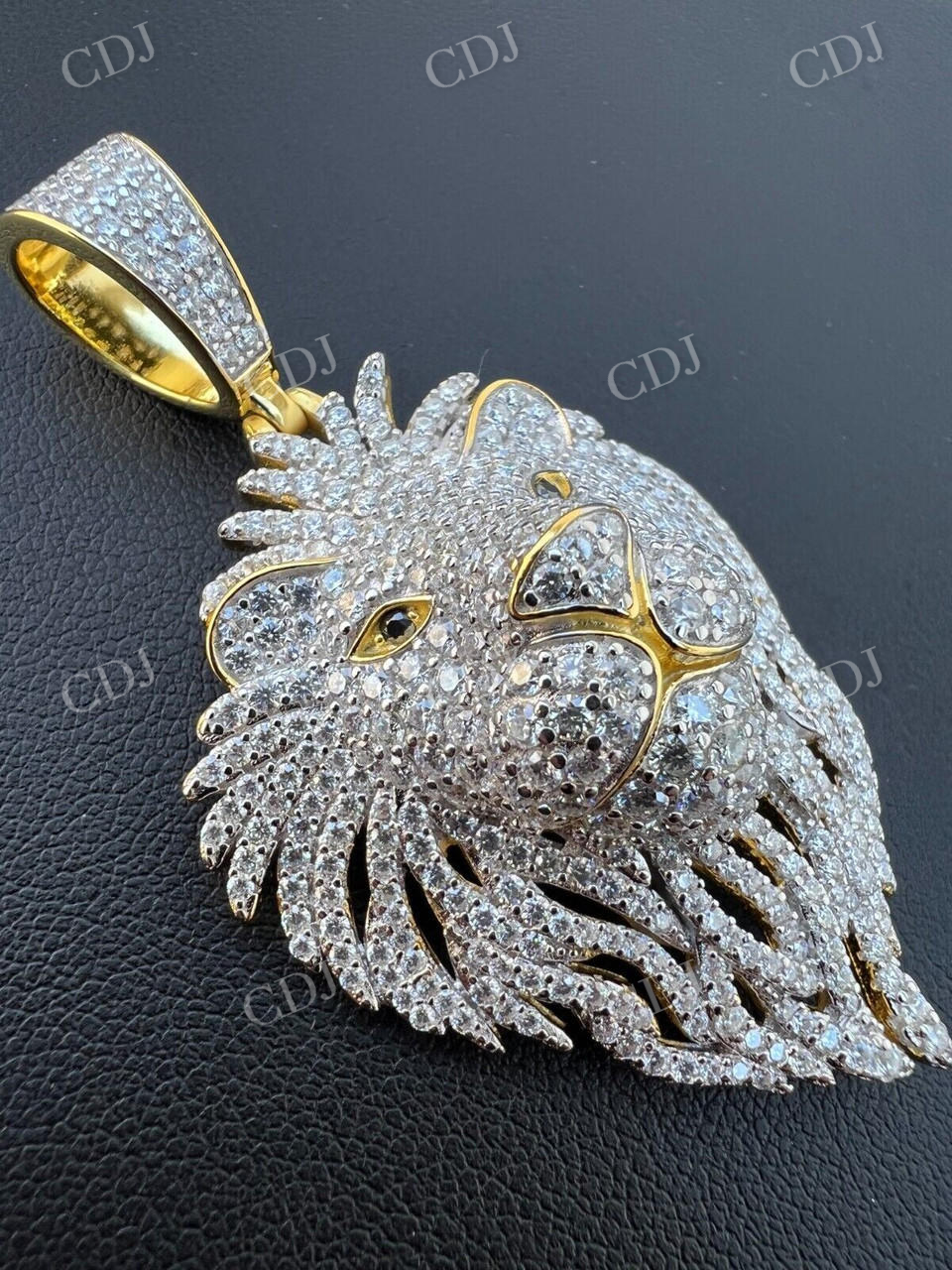 Gold Iced Lion King Mens Hiphop Pendant  customdiamjewel   