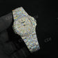 Full Iced Out Patek Philips Moissanite Studded Watch hip hop jewelry customdiamjewel   