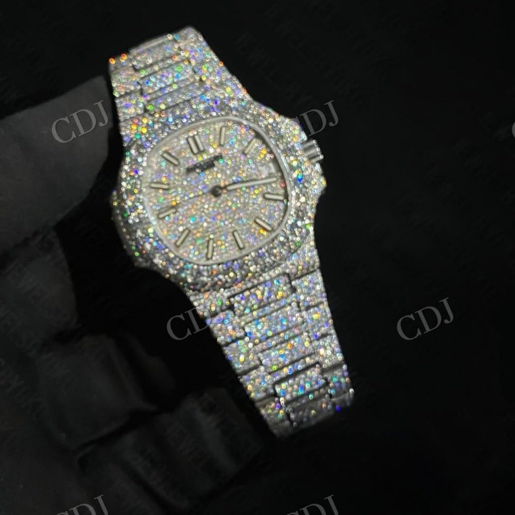 Full Iced Out Patek Philips Moissanite Studded Watch hip hop jewelry customdiamjewel   