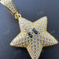 14k Gold Iced Mario Super Star Hip Hop Pendant  customdiamjewel   