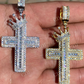 Baguette Diamond Cross W. King Crown Iced Gold Pendant  customdiamjewel   