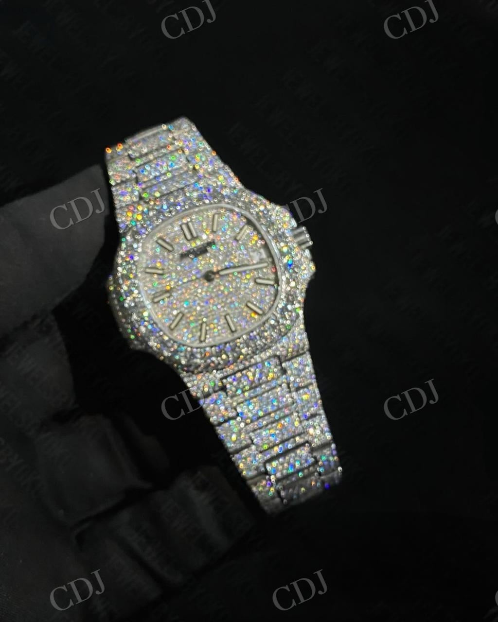 Full Iced Out Patek Philips Moissanite Studded Watch hip hop jewelry customdiamjewel   