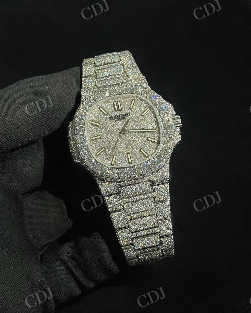 Full Iced Out Patek Philips Moissanite Studded Watch hip hop jewelry customdiamjewel   