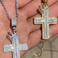 Baguette Diamond Cross W. King Crown Iced Gold Pendant  customdiamjewel   