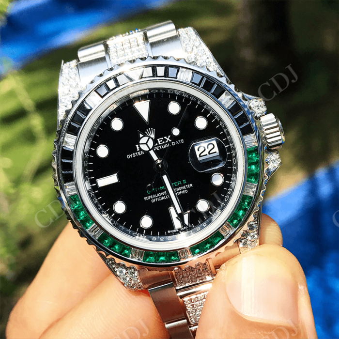 40MM Dial Diamond Rolex Custom Watch  customdiamjewel   