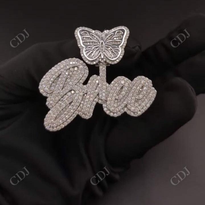 Full Iced Out Diamond Butterfly Pendant hip hop jewelry CustomDiamJewel   