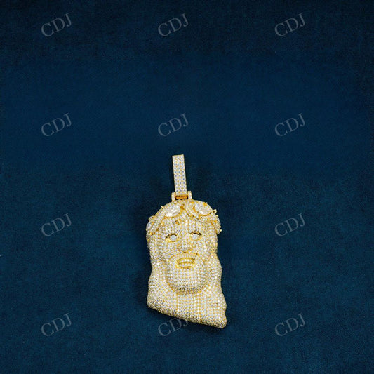 Cluster Round Diamond God Jesus Hip Hop Pendant  customdiamjewel   