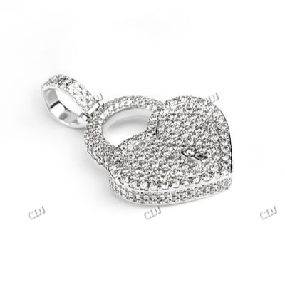 VVS1 Moissanite Heart Shape Lock Design Hip Hop Pendant hip hop jewelry CustomDiamJewel