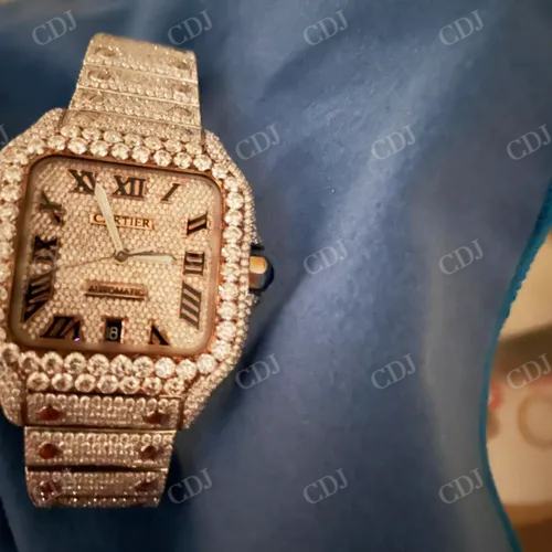 Custom Cartier Hip Hop Style Watch Luxurious 25 to 27 Carat Natural Diamond Watch  customdiamjewel   