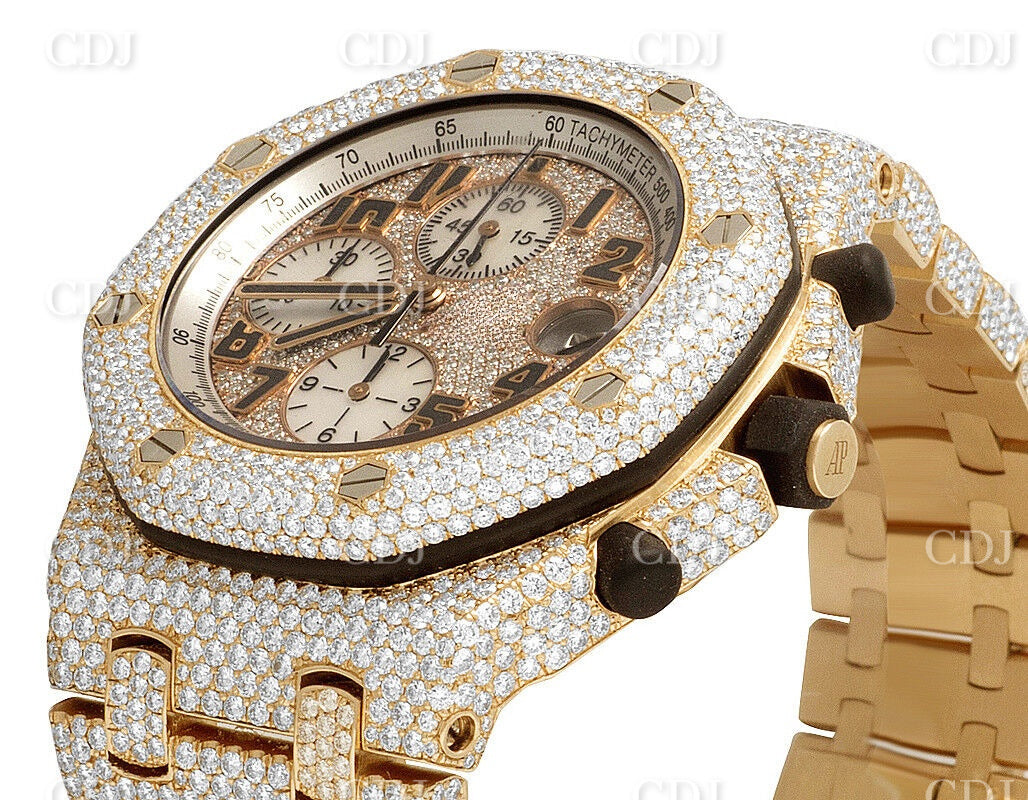 Real Diamond Watch For Rappers AP Date Just Diamond Watch Hip Hop Watch 34.75 CTW (Approx)  customdiamjewel   