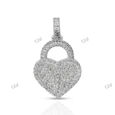 VVS1 Moissanite Heart Shape Lock Design Hip Hop Pendant hip hop jewelry CustomDiamJewel