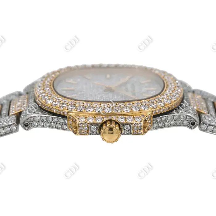 Two Tone Patek Philippe Ice Diamond Watch  customdiamjewel   