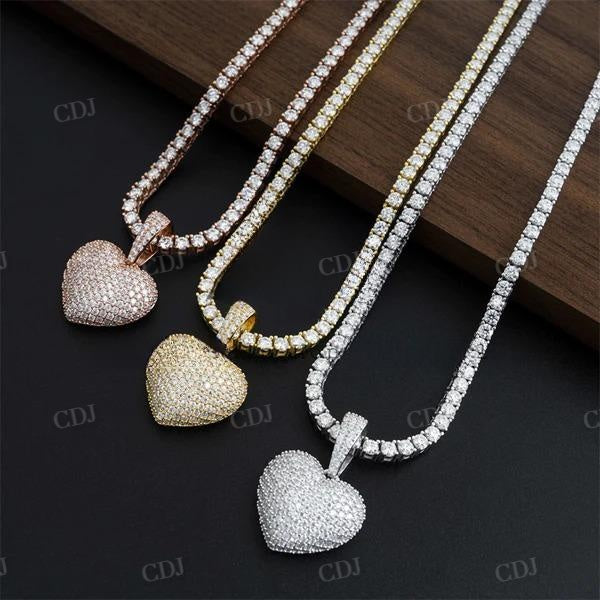 Iced Out Hip Hop Pendant Heart Shaped Diamond Pendant  customdiamjewel   