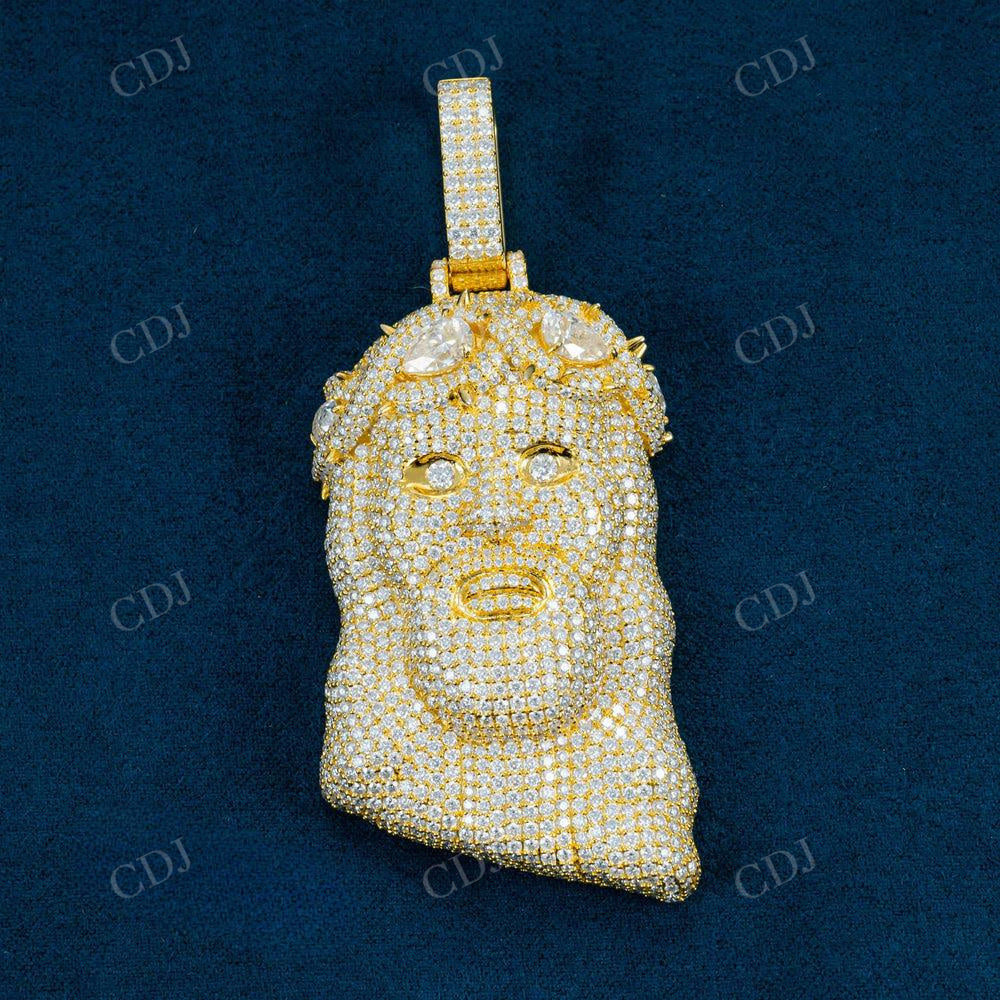 Cluster Round Diamond God Jesus Hip Hop Pendant  customdiamjewel   