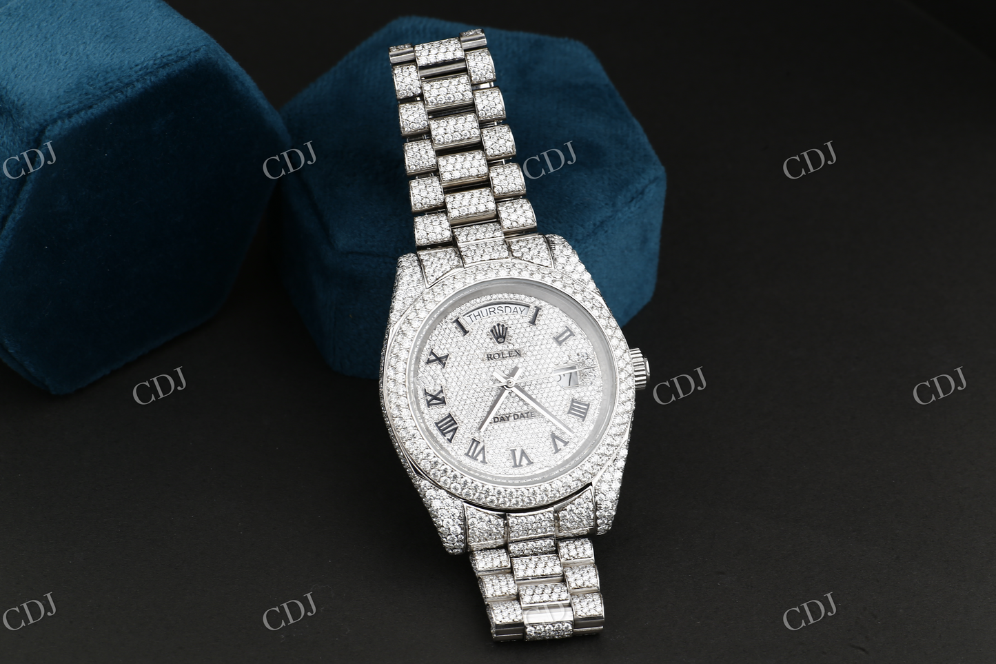 Natural Diamond Iced Out Rolex Watch  customdiamjewel   