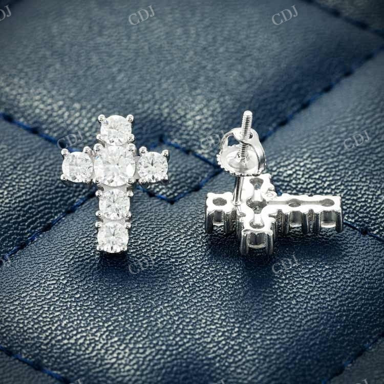 10.00MM Round Cut Cross Hip Hop Earring hip hop jewelry customdiamjewel   