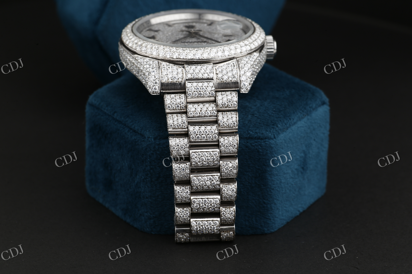 Natural Diamond Iced Out Rolex Watch  customdiamjewel   