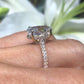 Oval Crusted Ice Moissanite Eternity Engagement Ring  customdiamjewel   