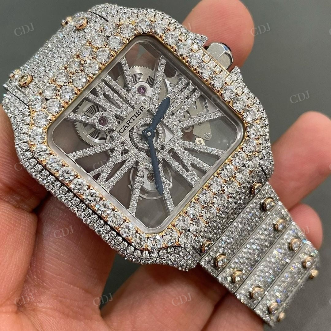 Cartier Skeleton Fully Diamond Luxury Watch  customdiamjewel   