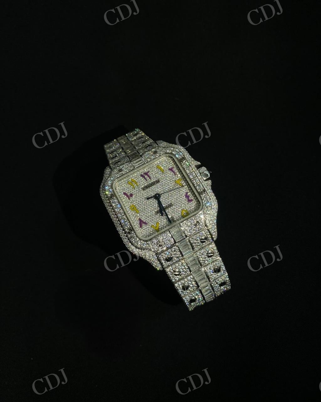 Full White Moissanite Diamond Studded Cartier Hip Hop watch hip hop jewelry customdiamjewel   