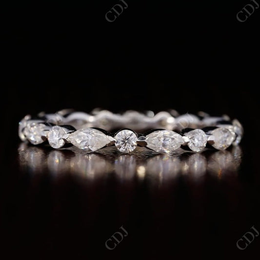 0.30CT Marquise & Round Natural Diamond Wedding Band  customdiamjewel 10 KT Solid Gold White Gold VVS-EF