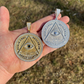 Gold All Seeing Illuminati Eye Masonic Medallion Pendant  customdiamjewel   