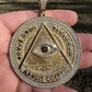 Gold All Seeing Illuminati Eye Masonic Medallion Pendant  customdiamjewel   