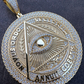 Gold All Seeing Illuminati Eye Masonic Medallion Pendant  customdiamjewel   