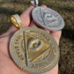 Gold All Seeing Illuminati Eye Masonic Medallion Pendant  customdiamjewel   